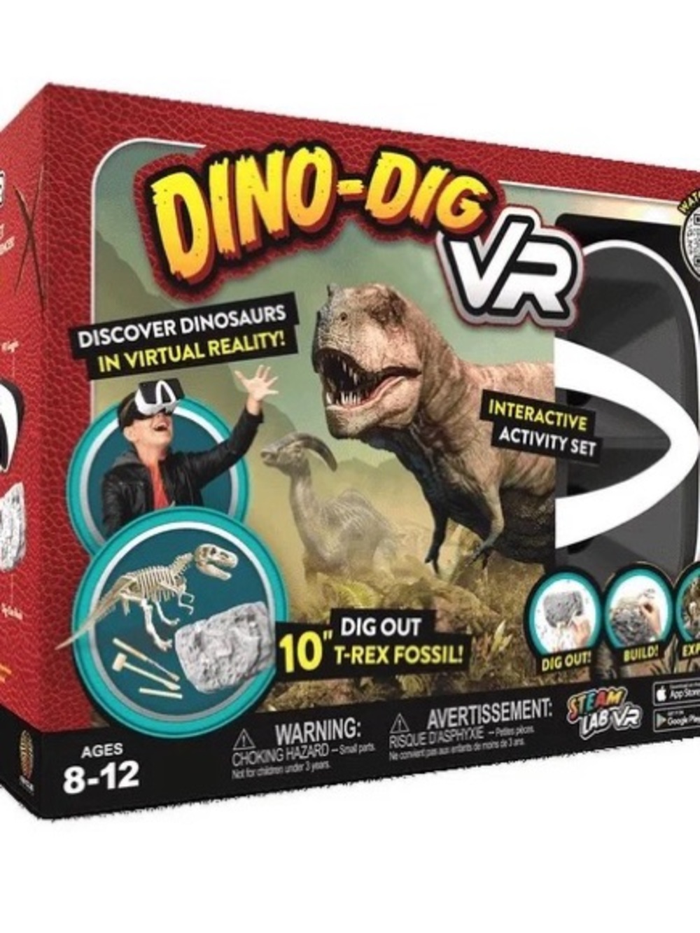 NWT Tyrannosaurus Rex Dino-Dig Kids Science Kit, STEM Toy, VR Goggles Included